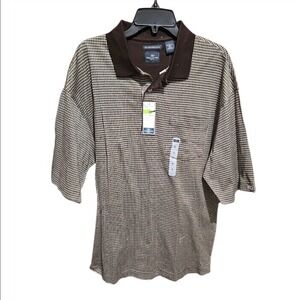 Dockers Golf Men's Mercerized Cotton Houndstooth Polo Golf Shirt Pocket New